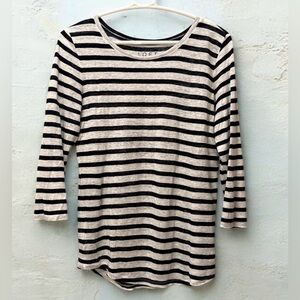 LOFT Ann Taylor Striped Harbor 3/4 length Tee